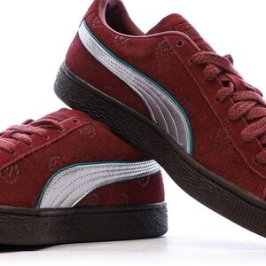 Puma Maroon Sneakers with Metallic Silver Accent